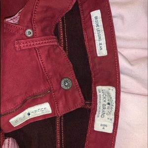 Red lucky brand jeans
